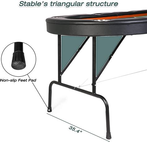 8 Players Foldable Texas Holdem Poker Table, Casino Table for Blackjac