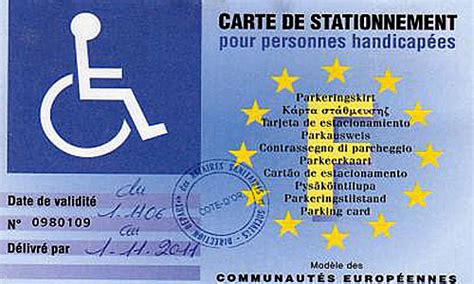 Carte De Stationnement Handicap Carte