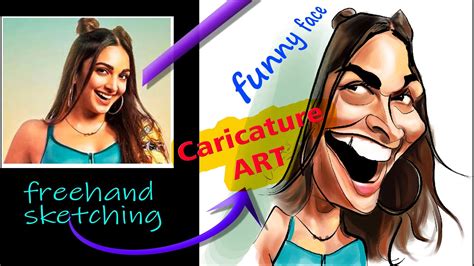 Kiara Advani, Funny Face 😜😜😜🤣🤣 Caricature 👌 freehand sketching ...