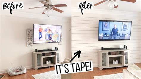 Faux Shiplap Wall DIY Renter Friendly Ashleigh Lauren YouTube