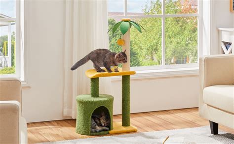 Topeakmart Cute Cat Tree For Indoor Cats Coconut Palm Cat