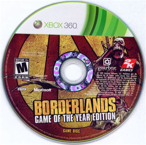 Borderlands Game Of The Year Edition 2010 Xbox 360 Box Cover Art