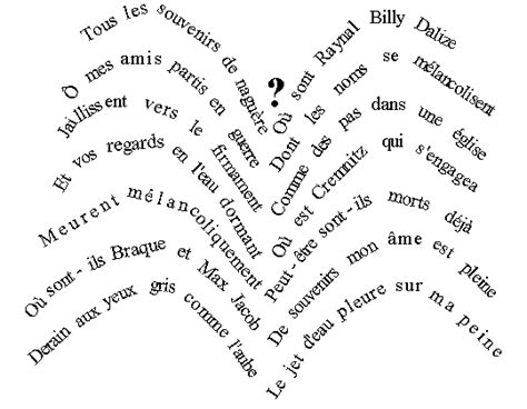 Calligramme De Guillaume Apollinaire La Tour Eiffel