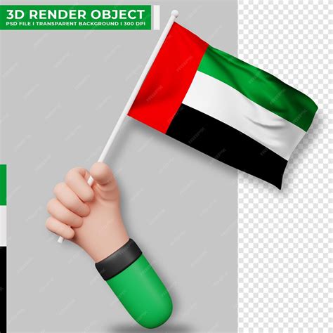 Premium Psd Cute Illustration Of Hand Holding United Arab Emirates