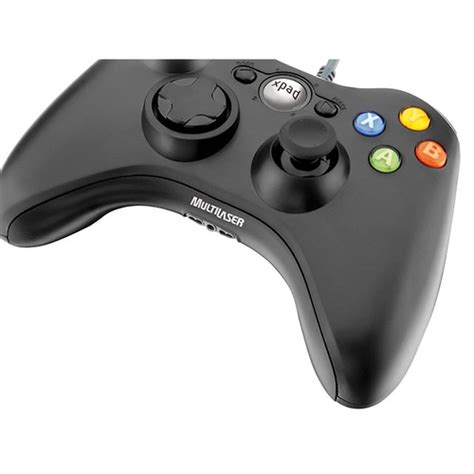 Controle Gamer Multilaser Dual Shock Pc Xbox Js Preto Submarino