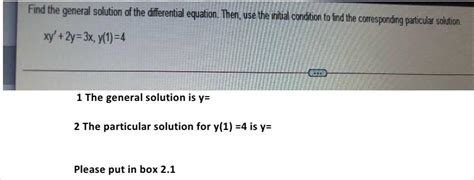 Solved Find The General Solution Of The Differential