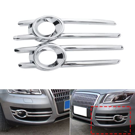 For Audi Q5 2009 2012 ABS Chrome Front Fog Light Lamp Grill Frame Panel