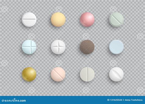 Realistic Colorful Medical Pills Tablets Capsules Stock Vector