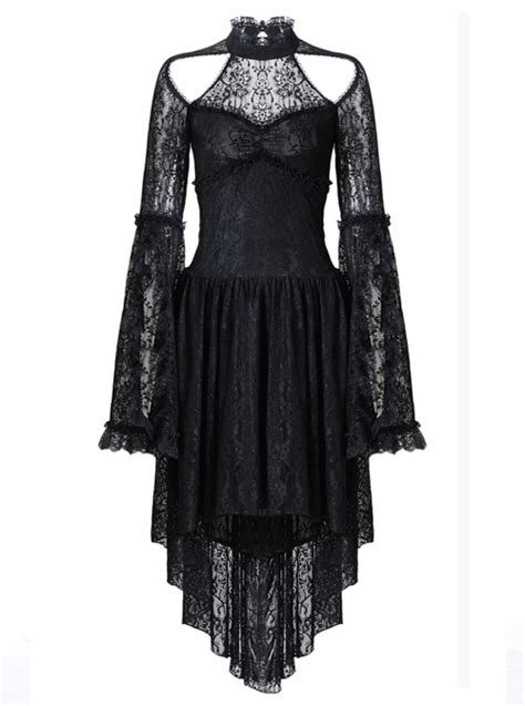 Gothic Black Lace Slim Sexy Long Sleeve Dress Magic Wardrobes