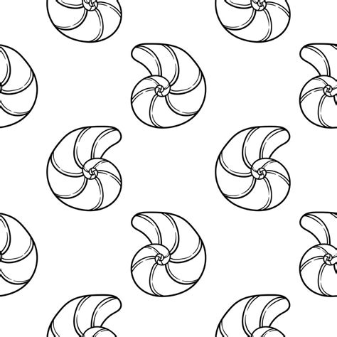 seashell hand drawn seamless pattern 12466698 Vector Art at Vecteezy