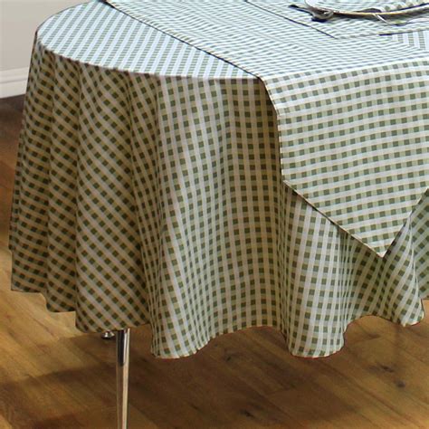 Gingham Check Sage Green Table Cloth Range