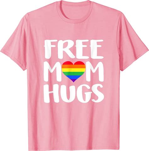 Free Mom Hugs Heart Rainbow Flag Lgbt Pride Month T Shirt