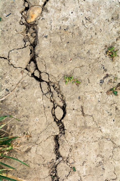 Dry Earth Dried Out Cracked Soil From Hot Temperature Change Stock