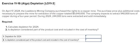 Solved On April The Loadstone Mining Company Chegg