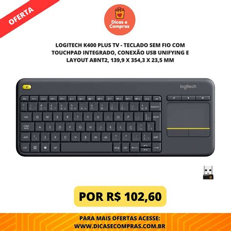 Logitech K Plus Tv Teclado Sem Fio Touchpad Integrado Conex O