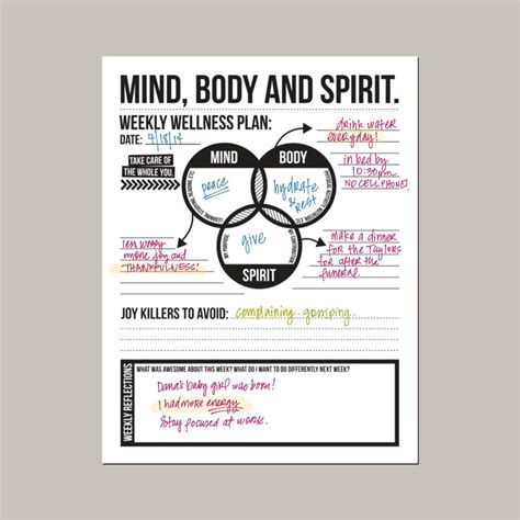 Health And Wellness Printable Worksheets — Db