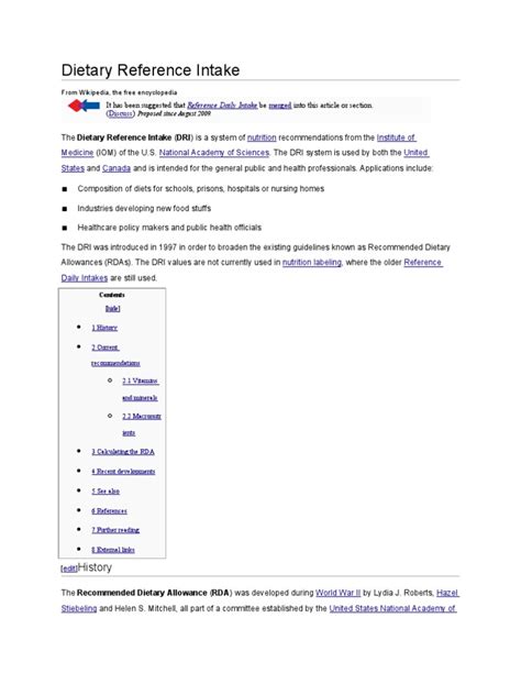 Dietary Reference Intake | PDF | Essential Nutrients | Determinants Of ...