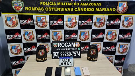 Dupla é presa e adolescente é apreendido após roubo de celulares em Manaus