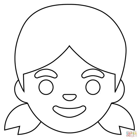 Girl Emoji coloring page | Free Printable Coloring Pages