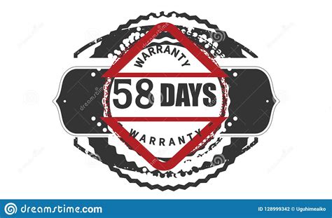 58 Days Warranty Design Classicbest Black Stamp Stock Vector