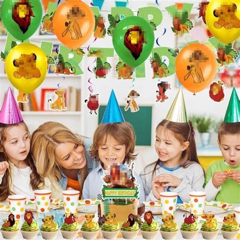 Lion Roi F Te D Anniversaire Pcs Jungle Anniversaire D Corations De