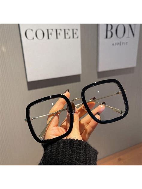 1pair Women Square Frame Fashion Versatile Eyeglasses For Daily Life ...