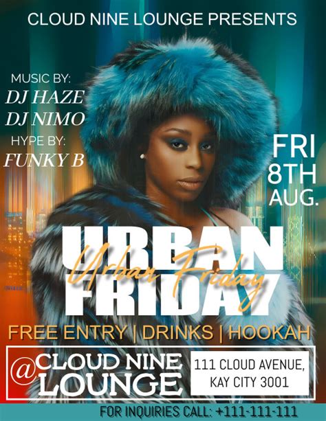 Aqua Maximalist Friday Night Party Flyer Us Template Postermywall