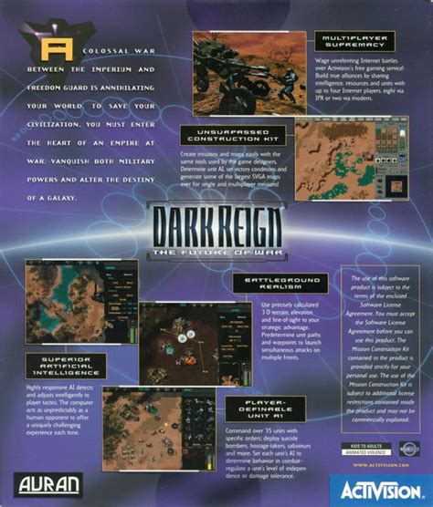 Dark Reign The Future Of War Cover Or Packaging Material MobyGames