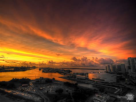 Orange Miami Sunset By Daniel Blank Turningart