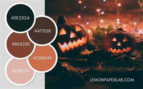 Color Palette 82 Halloween Pumpkins Lemon Paper Lab