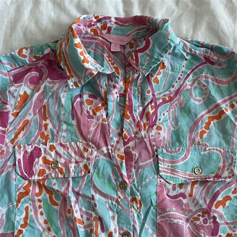 Lilly Pulitzer Captiva Tunic Jellies Be Jammin Blue Long Sleeve Coverup