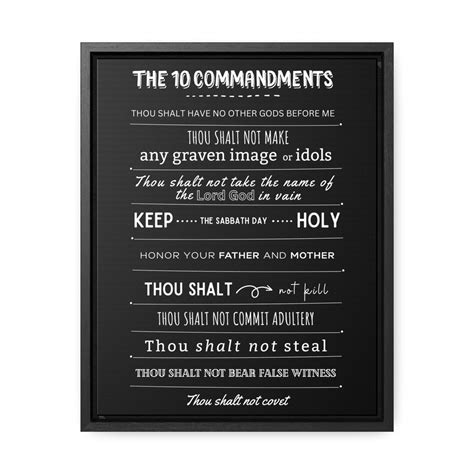 Framed Canvas 10 Commandments Wall Art Christianity Art Modern Ten