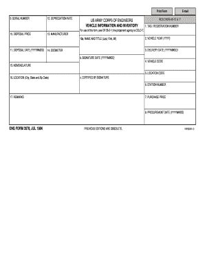 Fillable Online Publications Usace Army ENG FORM 2678 Vehicle