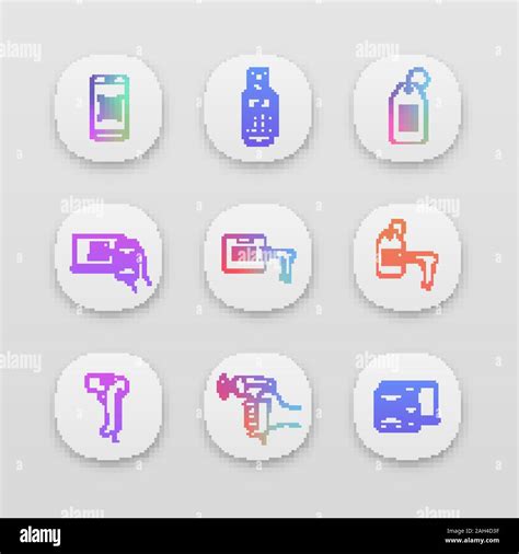 Barcodes App Icons Set Ui Ux User Interface Smartphone Barcode