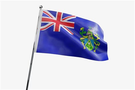 Premium Photo Pitcairn Islands Waving Fabric Flag Isolated On White