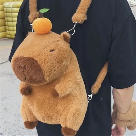 Capybara Mochila De Felpa Para Ni A Bolso Cruzado Suave Y C Lido Ideal