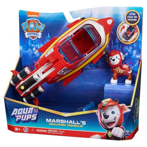 PAW Patrol Aqua Pups - Marshall's Dolphin Rescue Vehicle | Smyths Toys UK