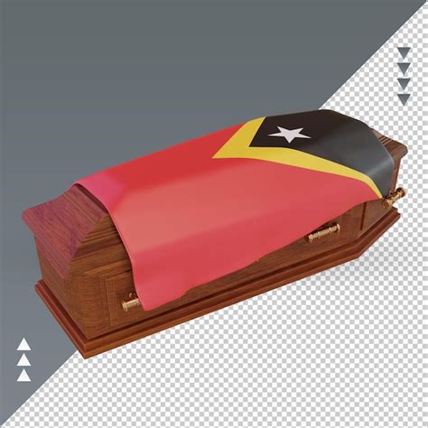 D Caix O Bandeira De Timor Leste Renderizando A Vista Direita Psd