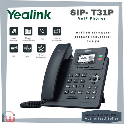 YEALINK IP Phones SIP T31P Entry Level 2 Lines HD Voice Handset