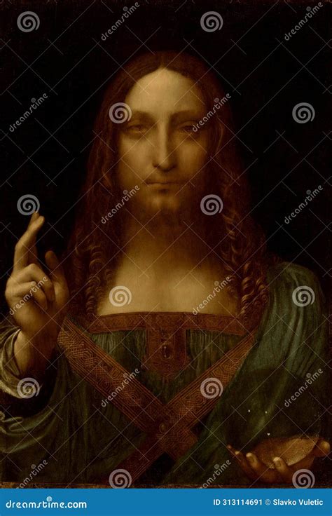 Salvator Mundi painting editorial photo. Image of leonardo - 313114691