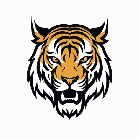 Premium Photo Bold Tiger Head Logo With Strong Graphic Elements