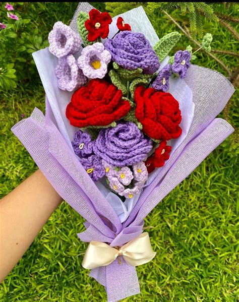 Crochet Bouquet Free T Baghandmade Flowers Bouquetcrochet Flower Bouquetvalentines Day And