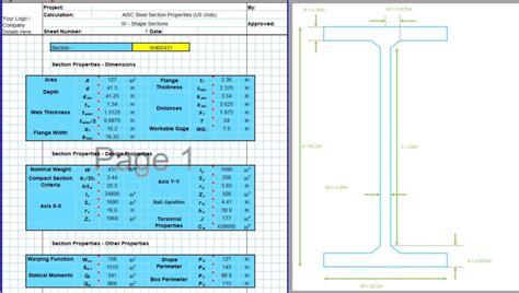 I Beam Section Properties Calculator Civilweb Spreadsheets