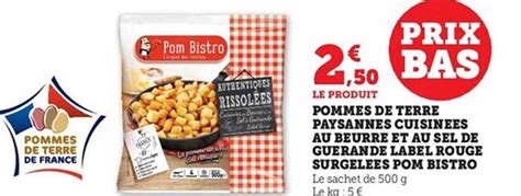 Promo Pommes De Terre Paysannes Cuisinées Au Beurre Et Au Sel De