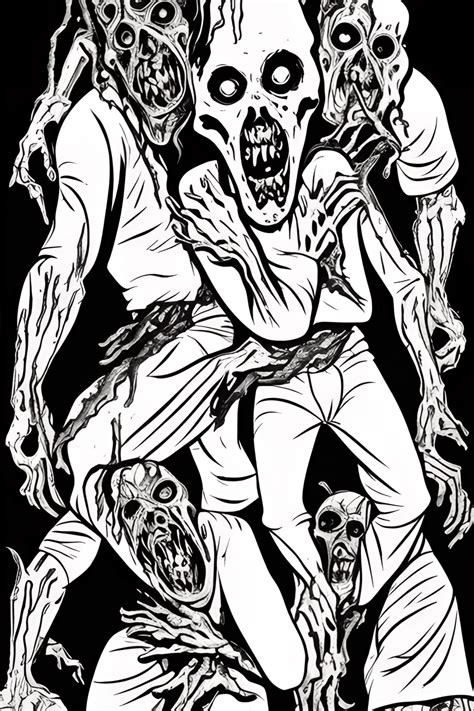 Evil Dead Monsters Demonic Dead Zombies Coloring Book Coloring Page ...