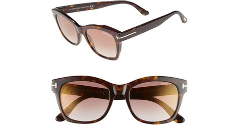 Tom Ford Lauren 52mm Sunglasses Dark Havana Gradient Brown Lyst