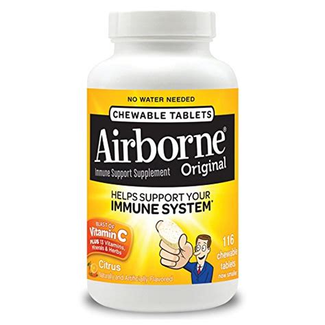 Airborne Citrus Chewable Tablets, 116 count $12.49