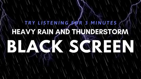 Try Listening For 3 Minutes Heavy Rain And Thunderstorm☔fall Asleep