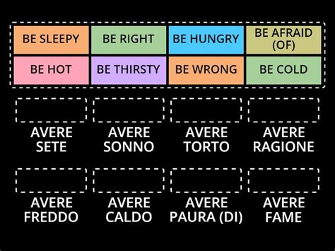 USI PARTICOLARI VERBO BE Match Up