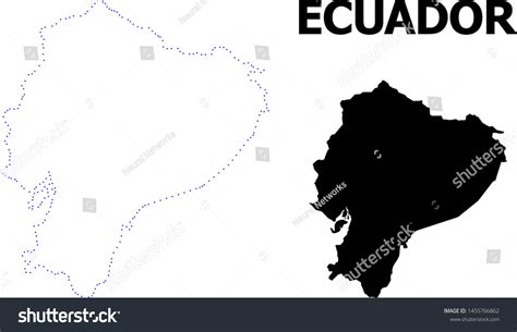 Vector Contour Map Of Ecuador With Name Map Of Royalty Free Stock